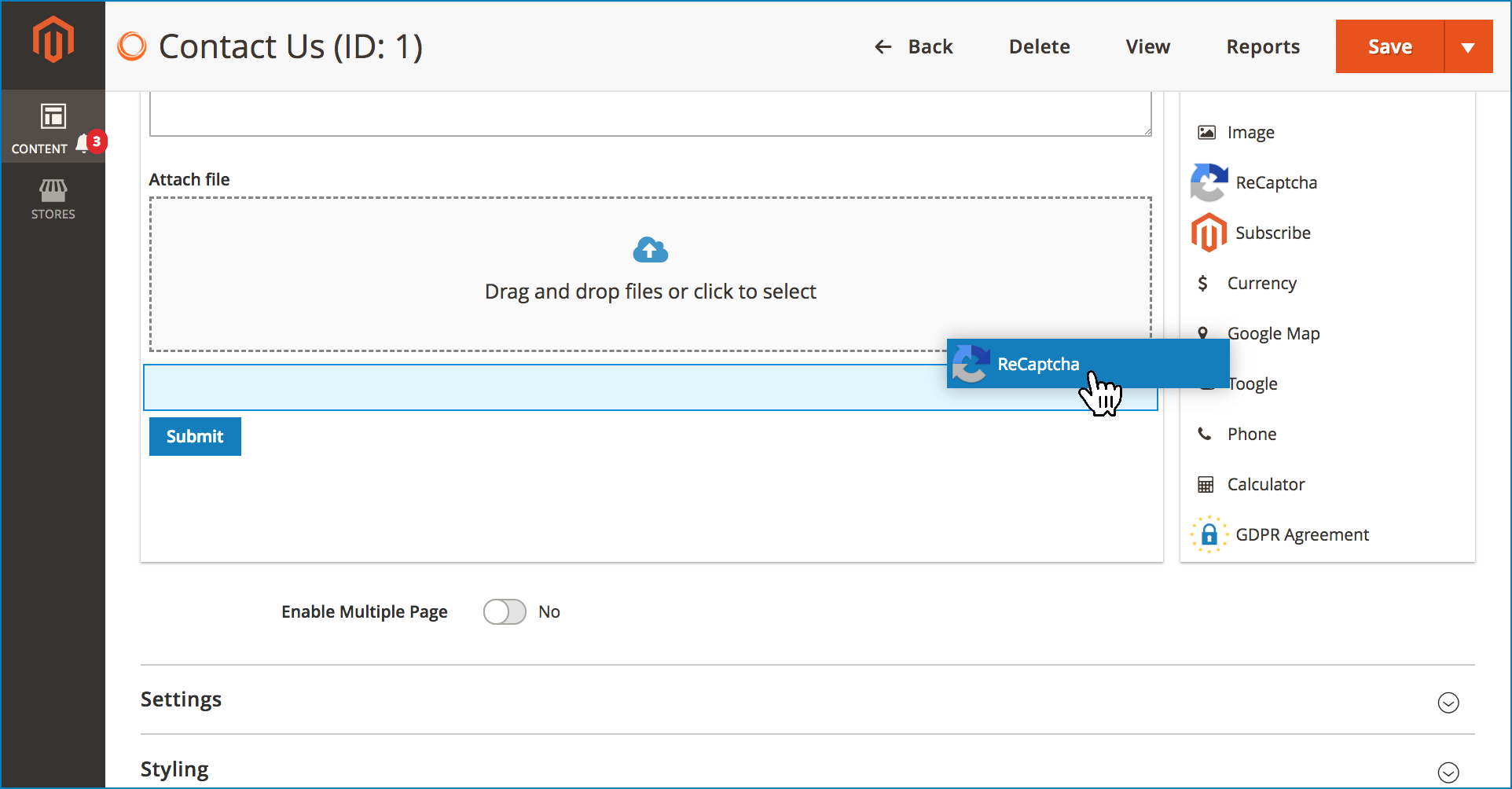 Magento 2 form spam prevention _ Drag n drop reCaptcha