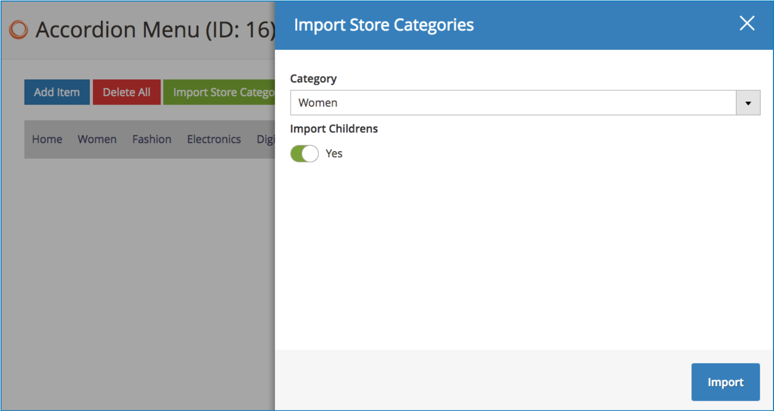 Import Store Categories