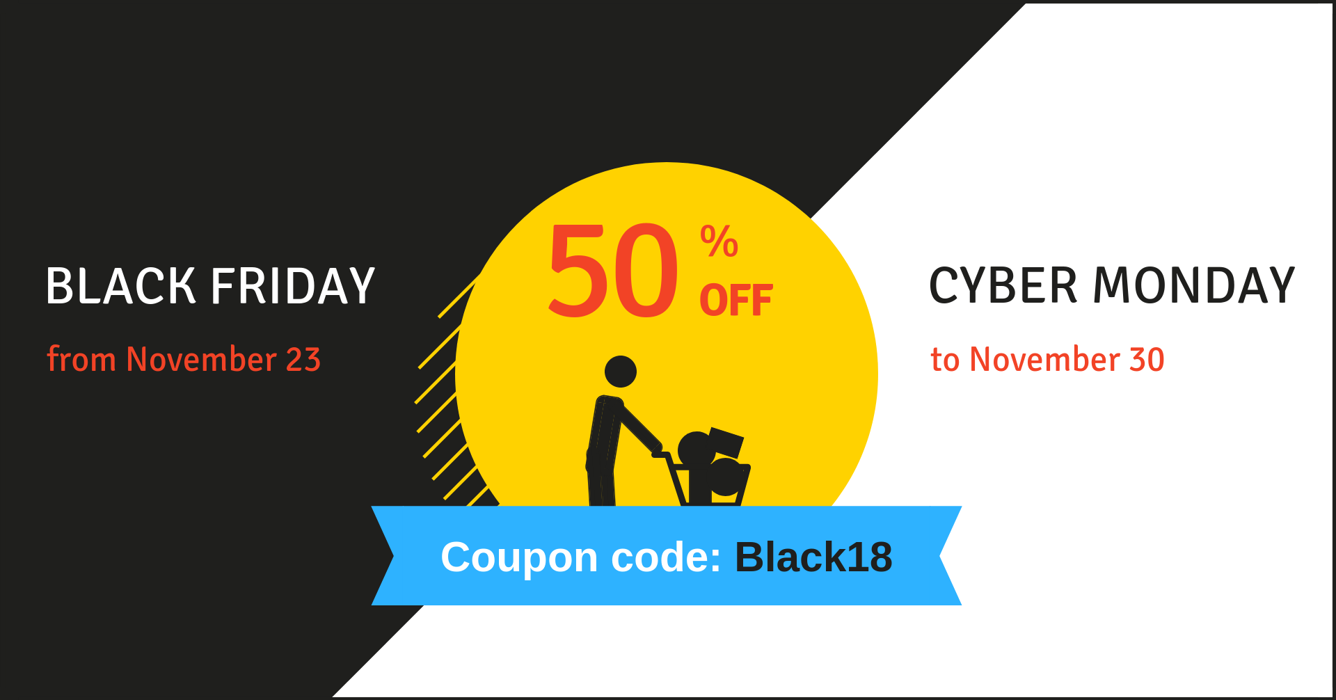 50%-off Black Friday and Cyber Monday