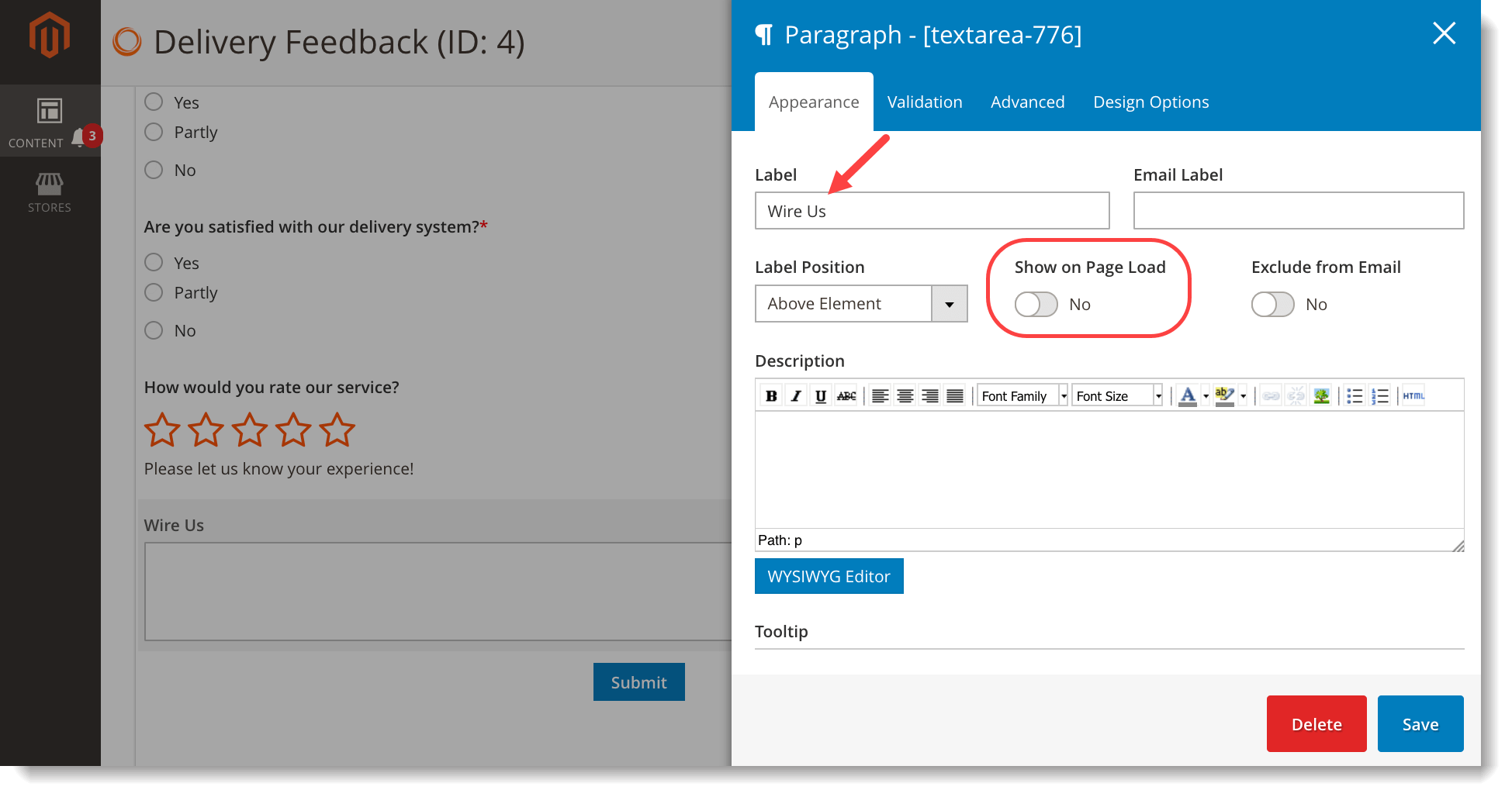 Add user ratings to Magento 2 forms _ Add Paragraph element