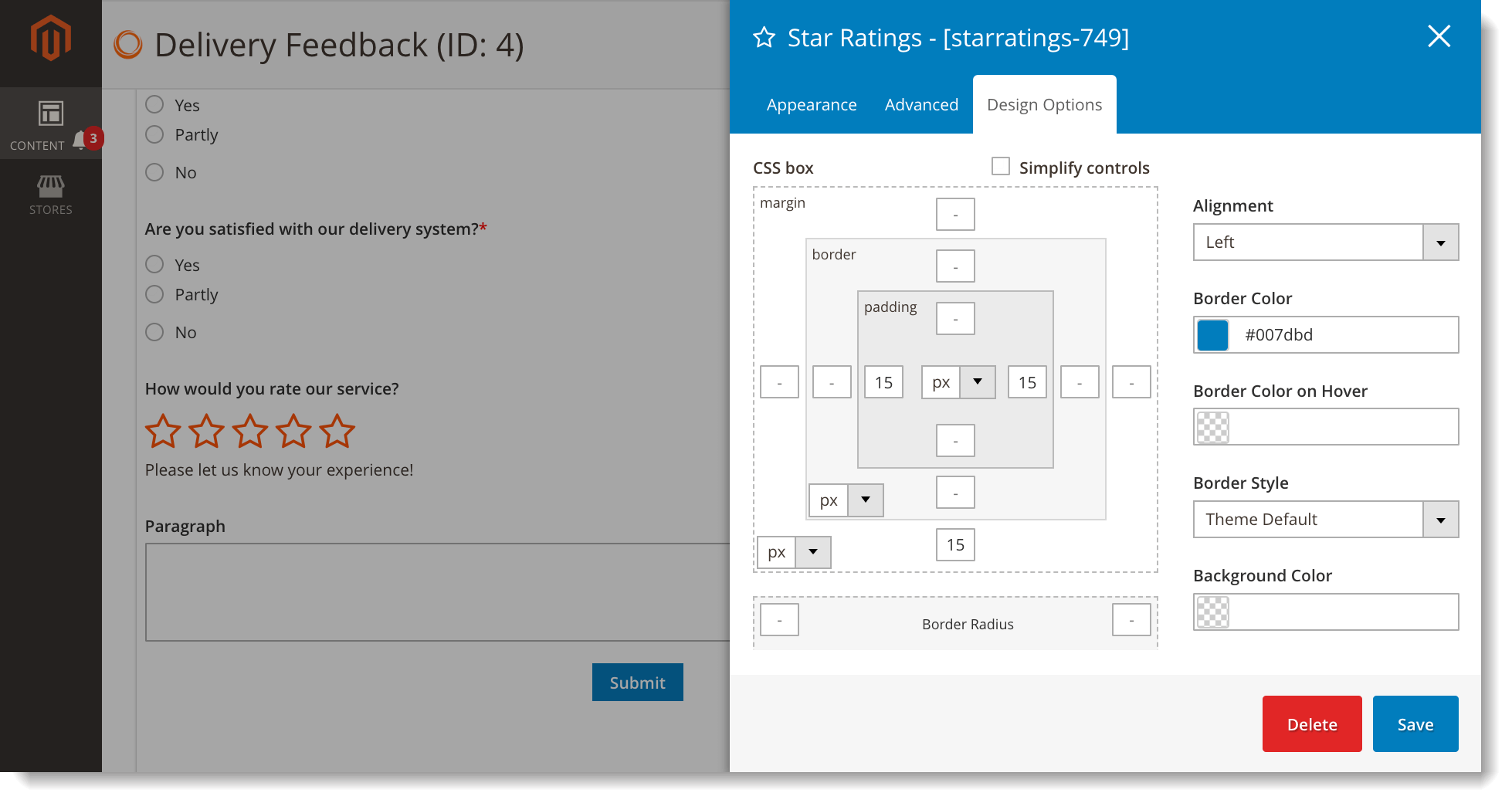 Add user ratings to Magento 2 forms _ Design options