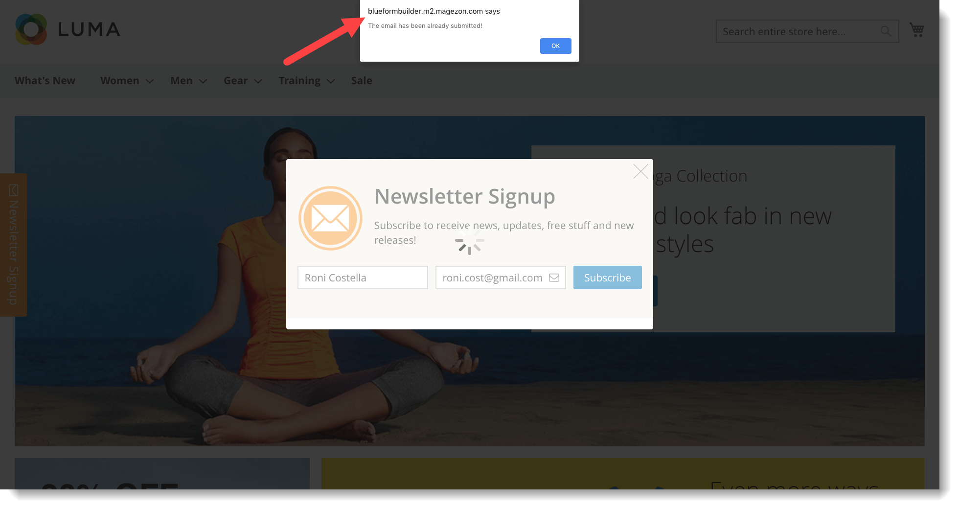 Newsletter signup form _ Avoid duplicate emails _ Frontend