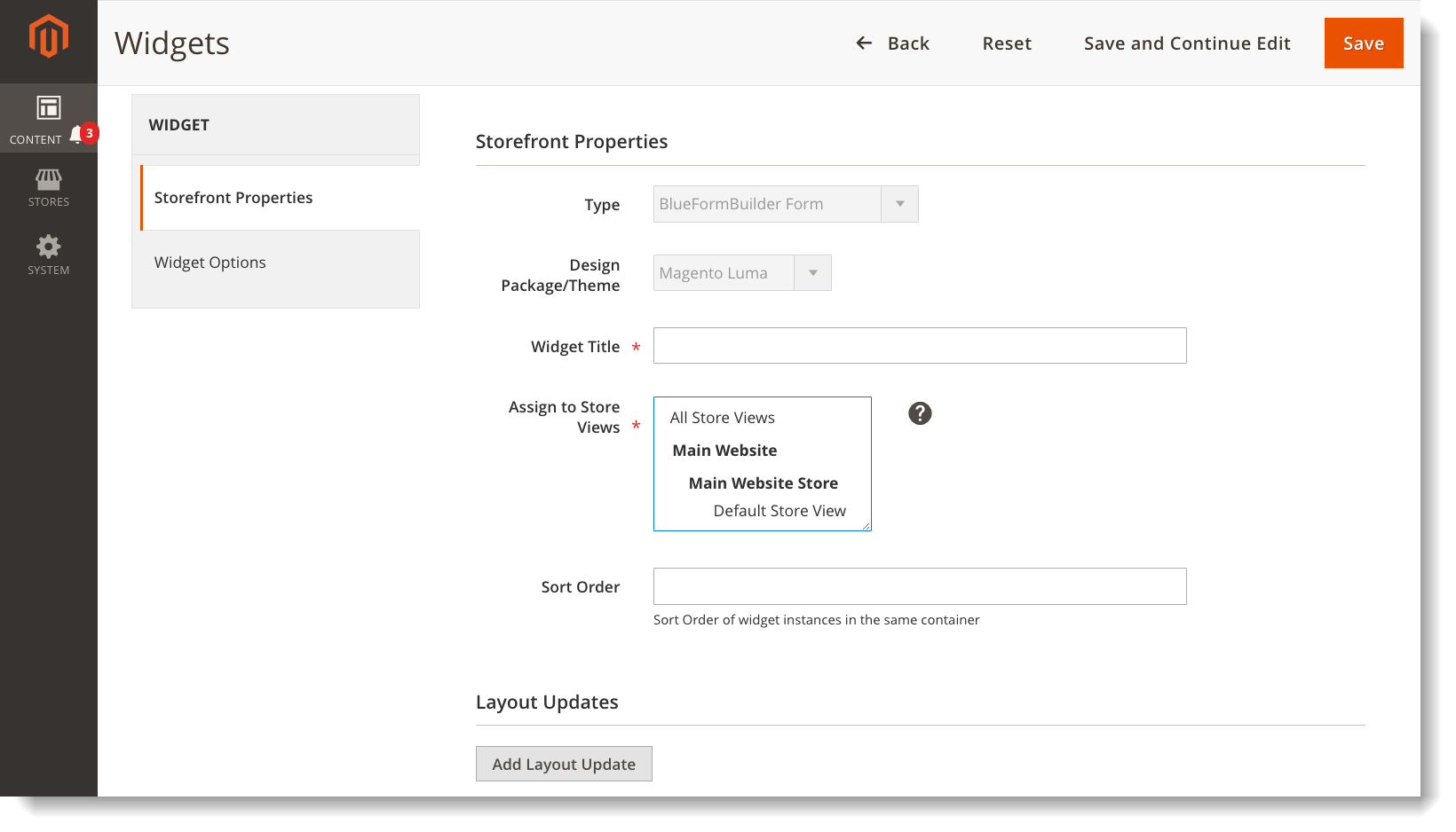 Newsletter signup form _ Widget settings with 2 parts