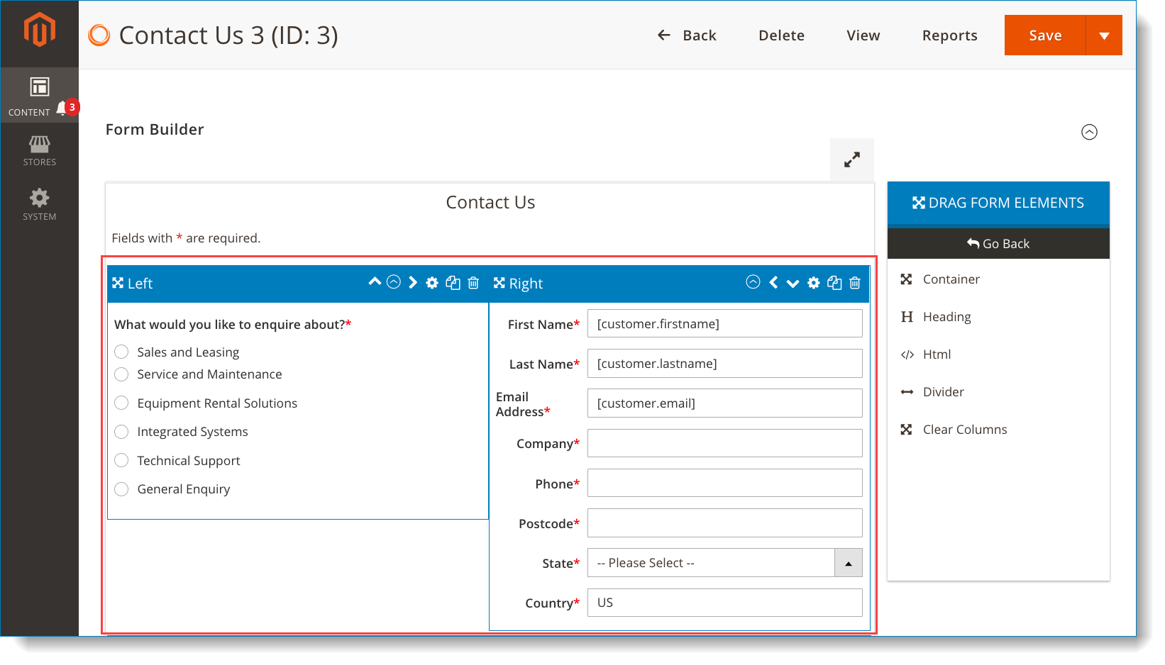 Multi-column Magento 2 form _ Add element into Container element