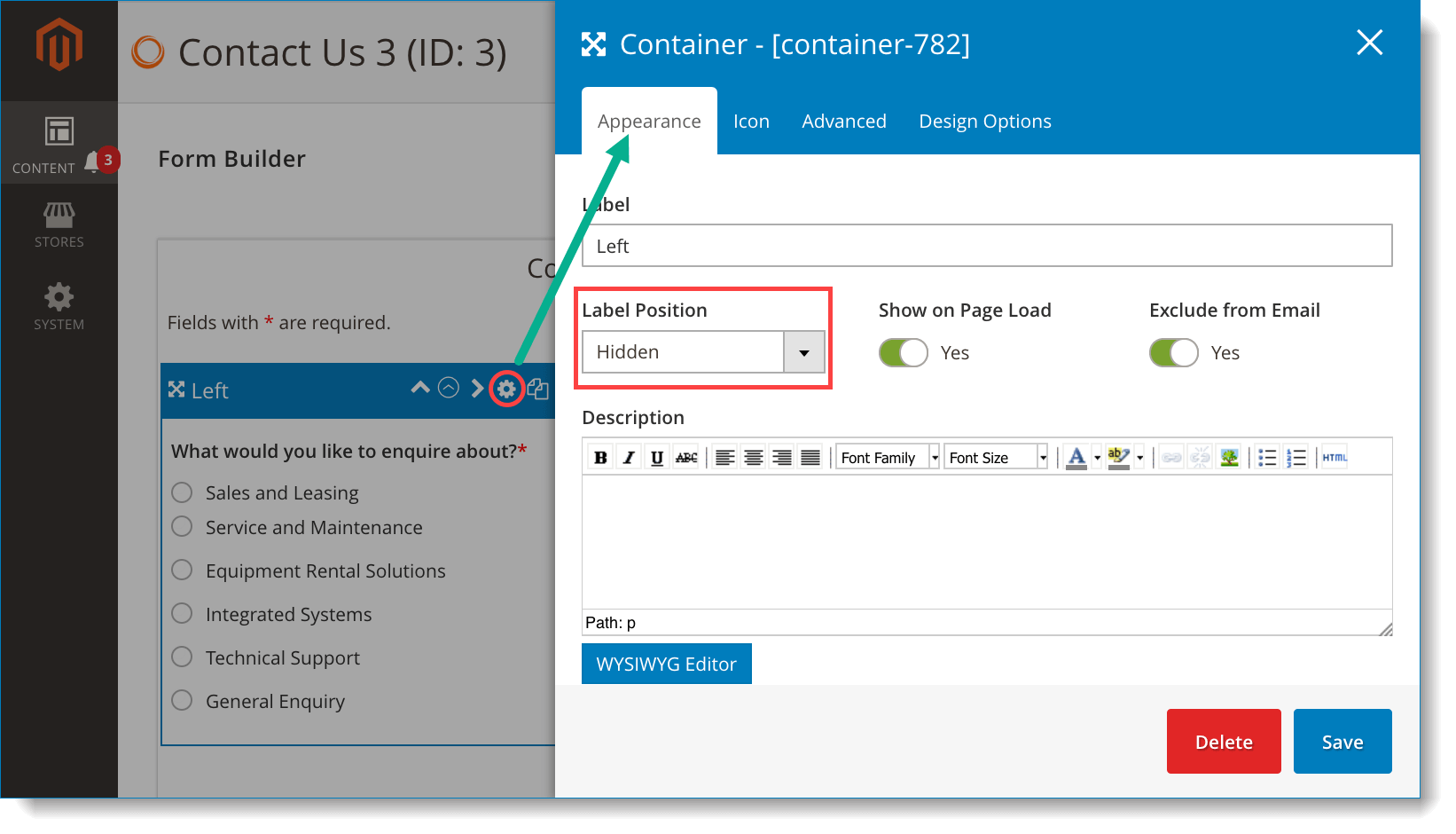 Multi-column Magento 2 form _ Hide Container element