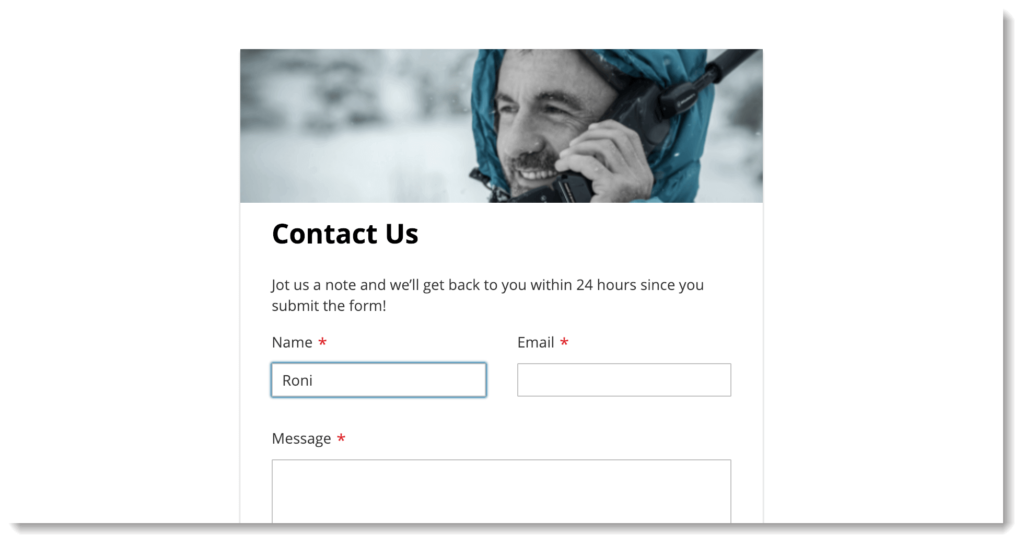 Increase contact form conversion rate _ Highlight where customer is filling