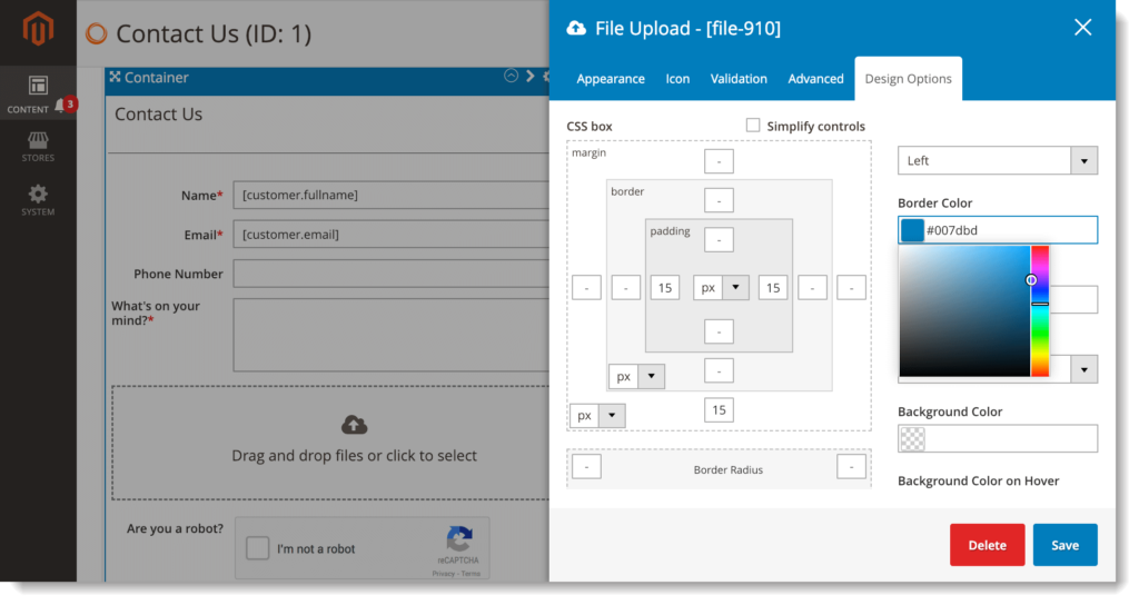 Magento 2 form builder extension _ File upload design options