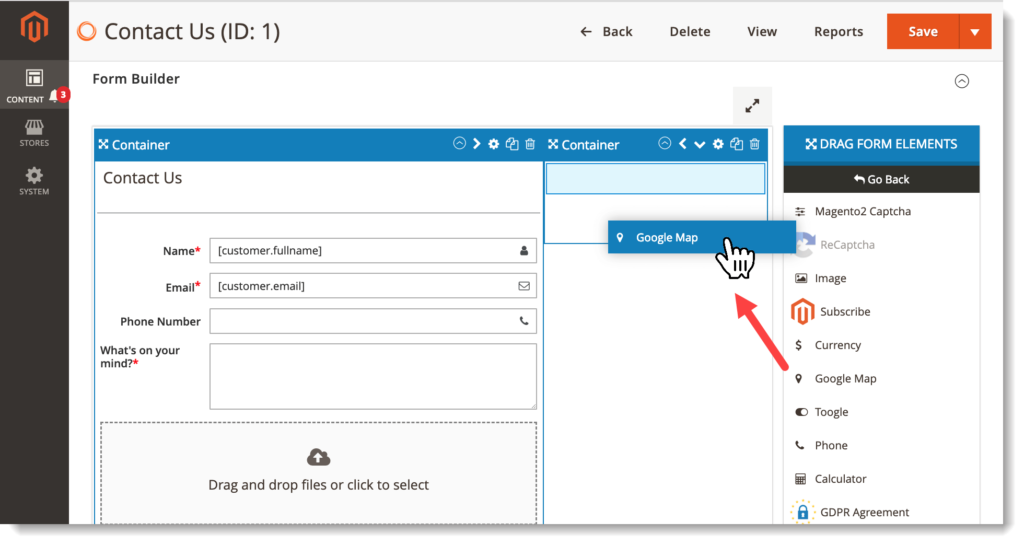 Magento 2 form builder _ Drag & drop Google Maps element