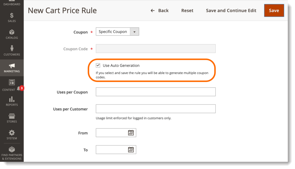 Add coupon codes in Magento 2 _ Activate creating multiple coupons