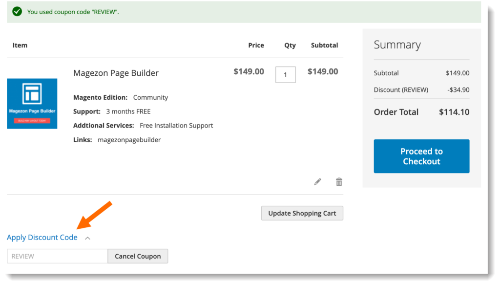 Add coupon codes in Magento 2 _ Add coupon in shopping cart page