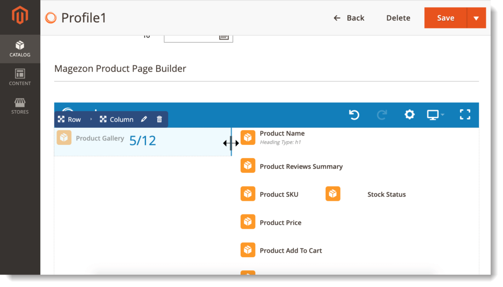 Magento 2 Single Product Page Builder _ Resize elements