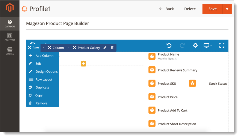 Magento 2 Single Product Page Builder _ Row option