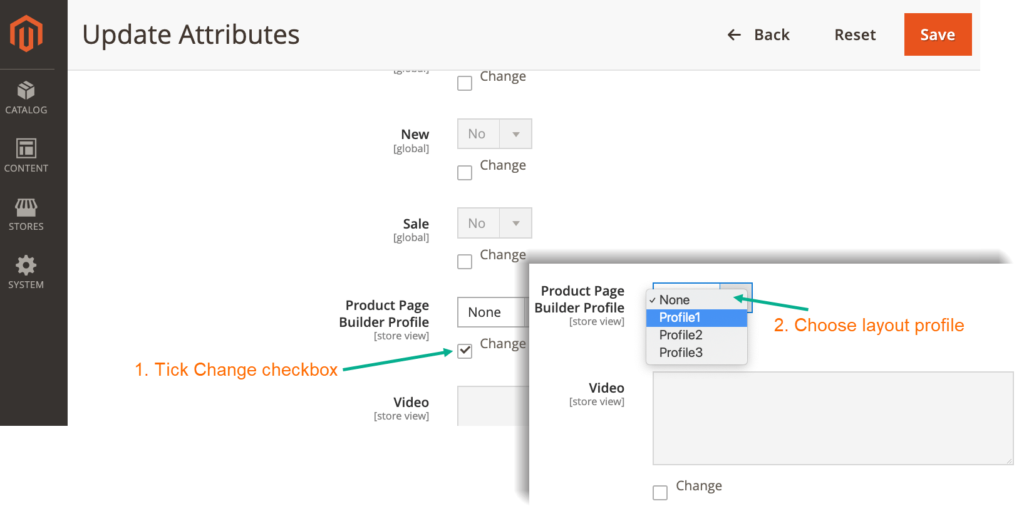 Choose layout profile for multiple pages