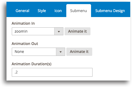 Animation effect in Submenu Tab