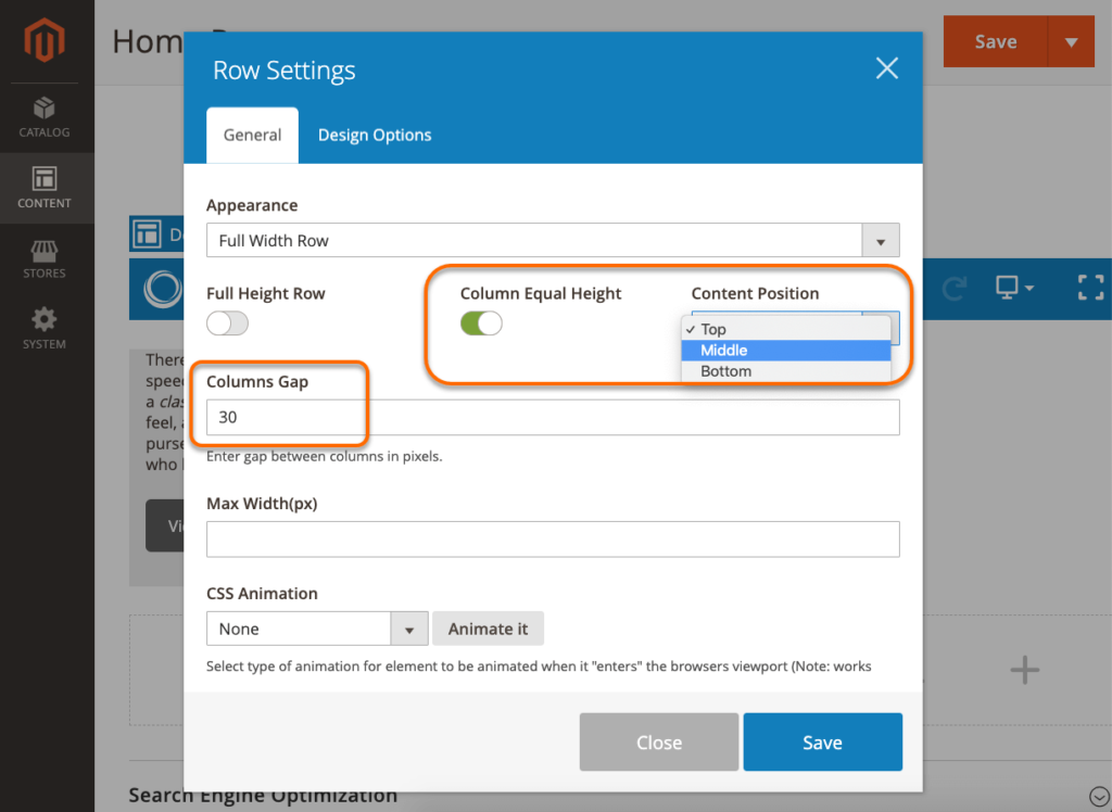 Customize column equal height and gap