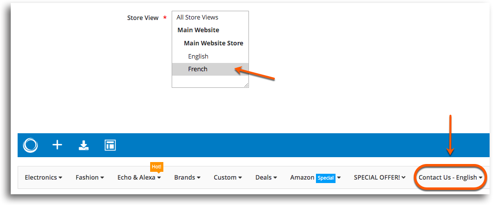 Create multiple store views and languages - French