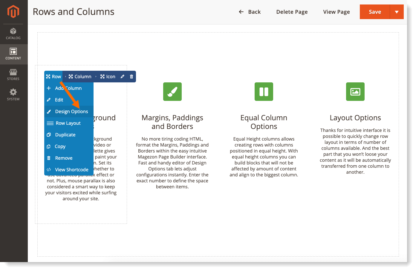 Open design options