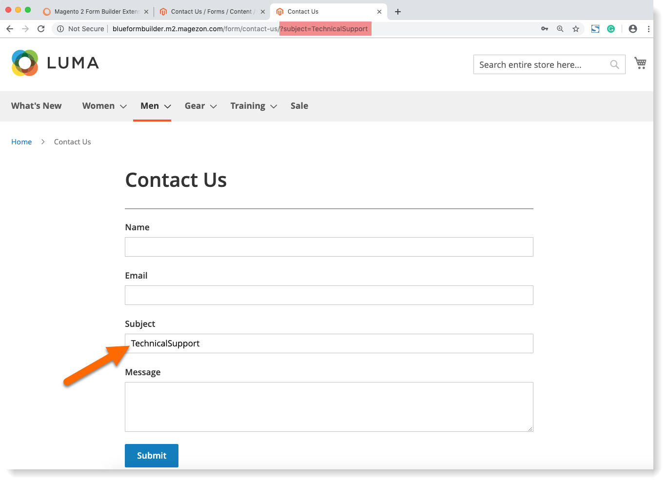 Form field auto-filled using query string