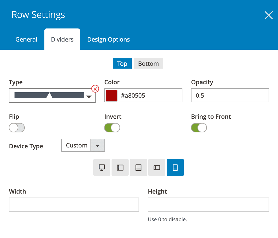 Shape Divider's  customization options 