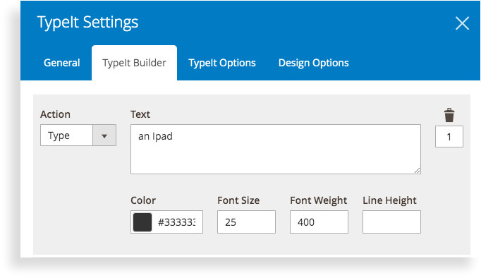 Styled Typing Action