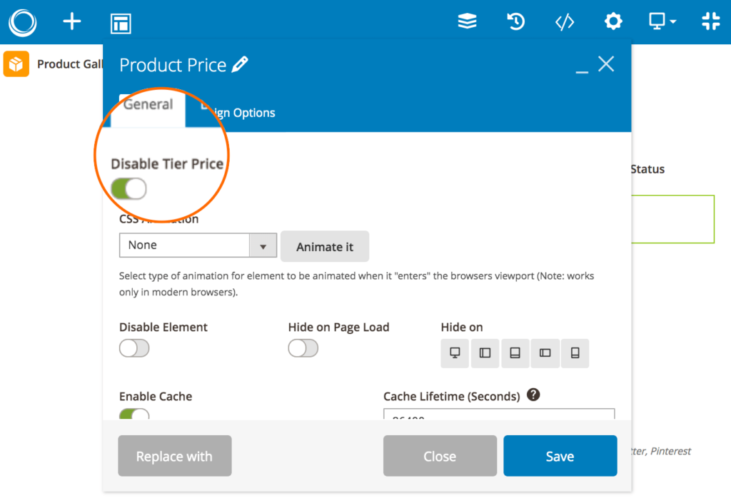 Disable tier price in Product Price element