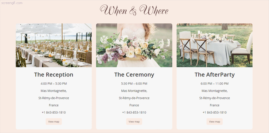 call to action to create a wedding website