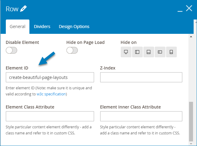 create an element ID 