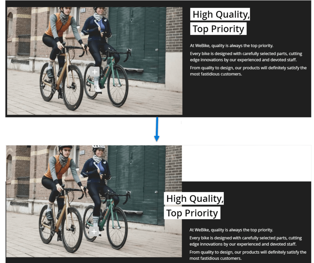 The differences in the layout when changing column and text block margin parameters.