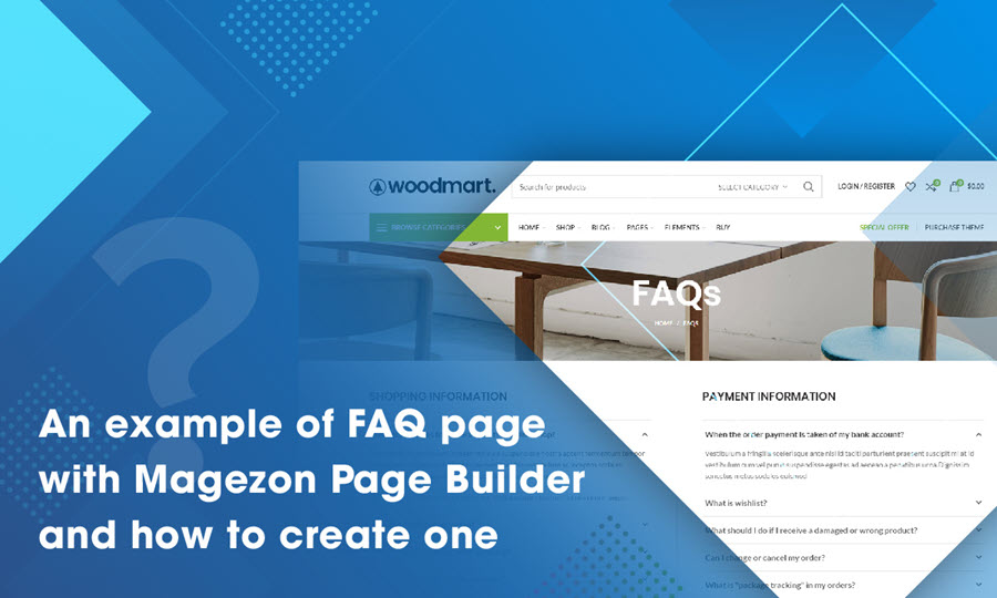 An example of FAQ page made with Magezon Page Builder and how to create one