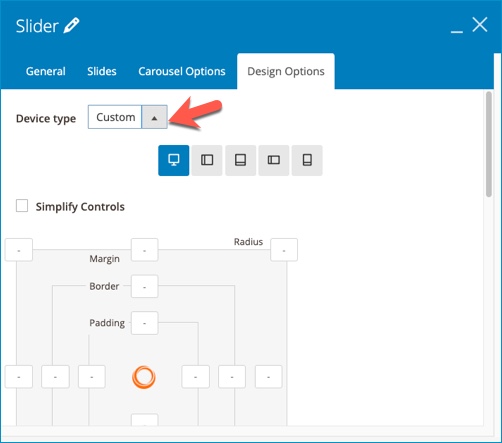 Magezon Page Builder custom setting for design options tab