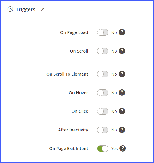 set trigger for the popup
