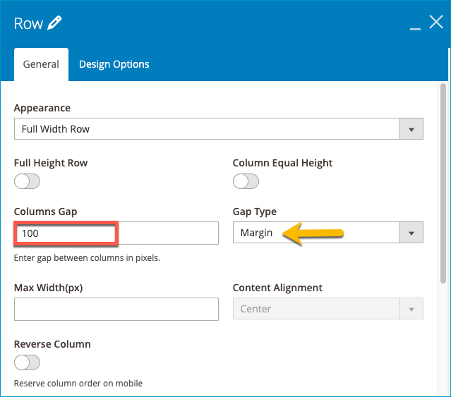 Setting Padding as Gap Type