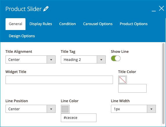 The General setting of Product Slider 