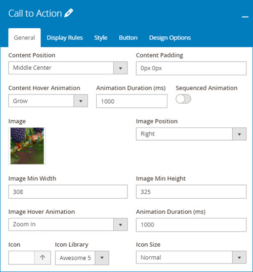 column 4 general setting tab