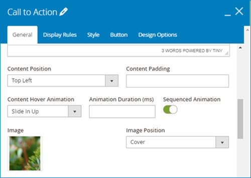 column 1 general setting tab