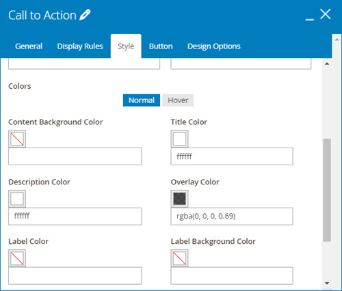 column 2 style setting tab