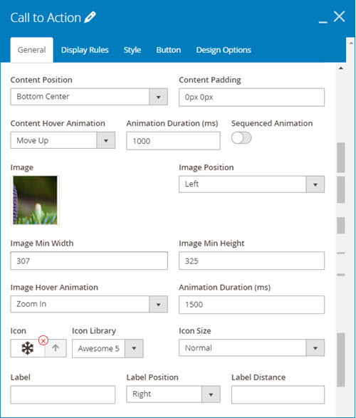 column 3 general setting tab