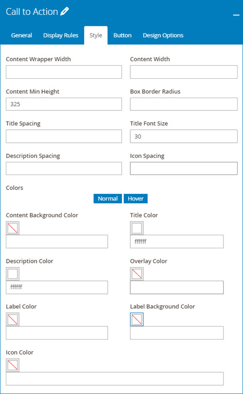 column 6 style setting tab