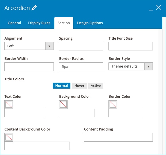 customize accordion in Magento cms page builder