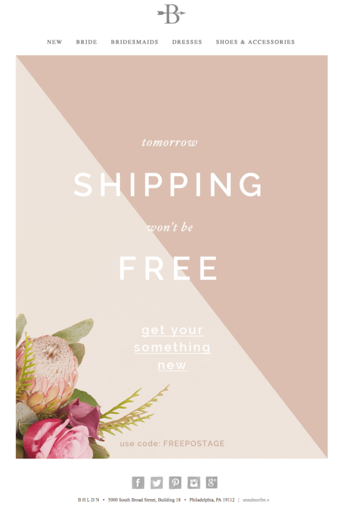 today only - free shipping popup