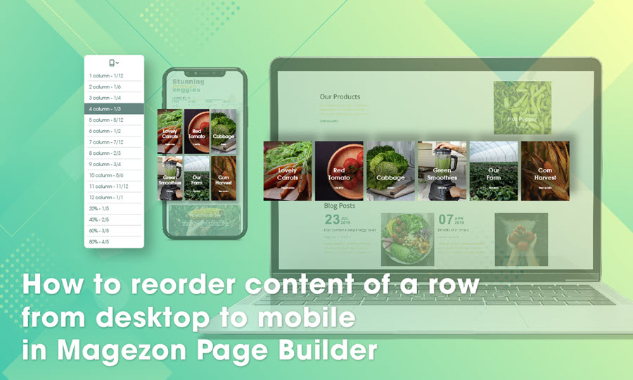 How to reorder content of a row from desktop to mobile in Magezon Page Builder