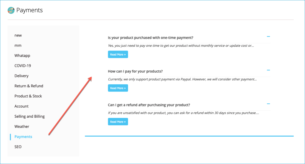 The result - faq page