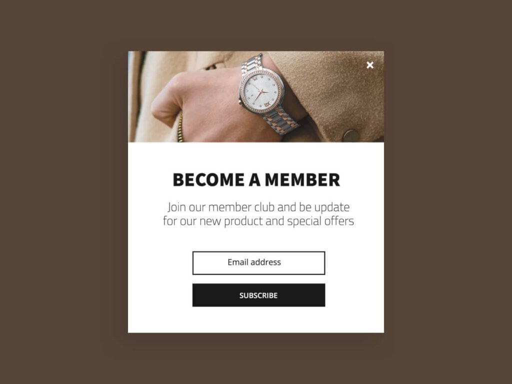 subscribe to become a member pop up