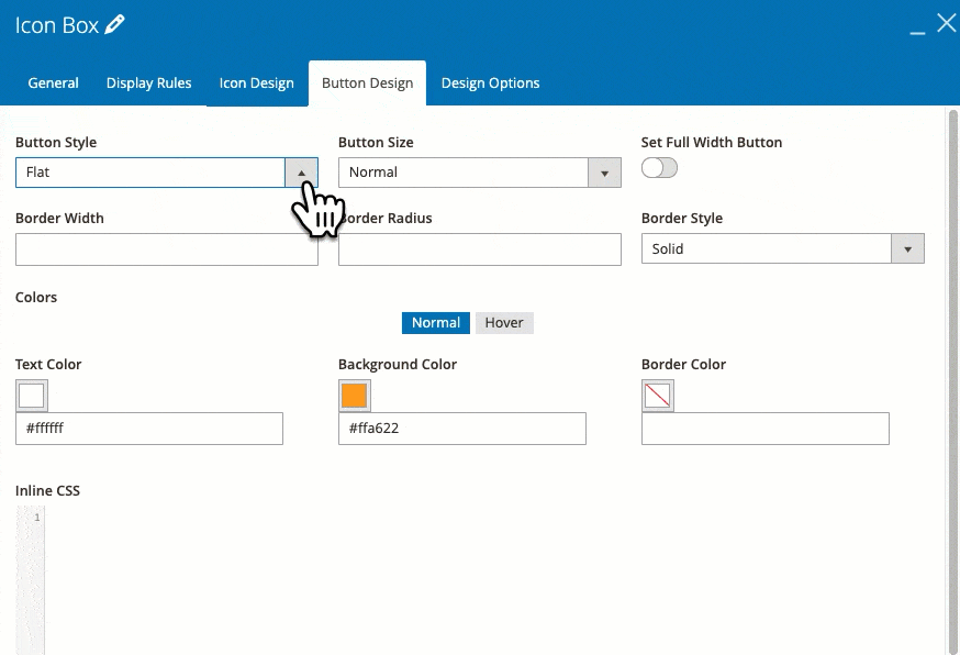 Button design in Icon box with Magento 2 page builder open source