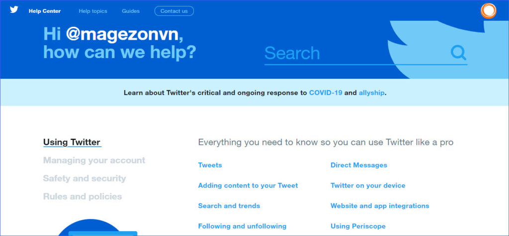 twitter's faq page - best faq page design