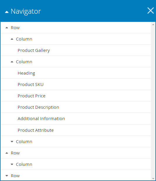 Navigator - Profile layout in a drop-down list 