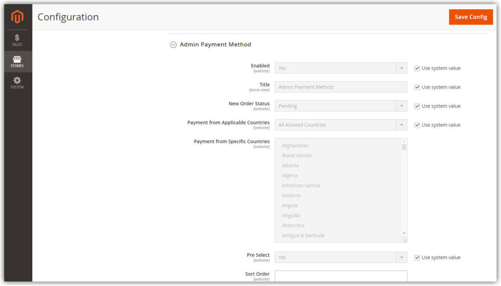 Admin Payment Method