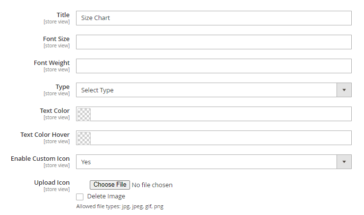 color size chart button 