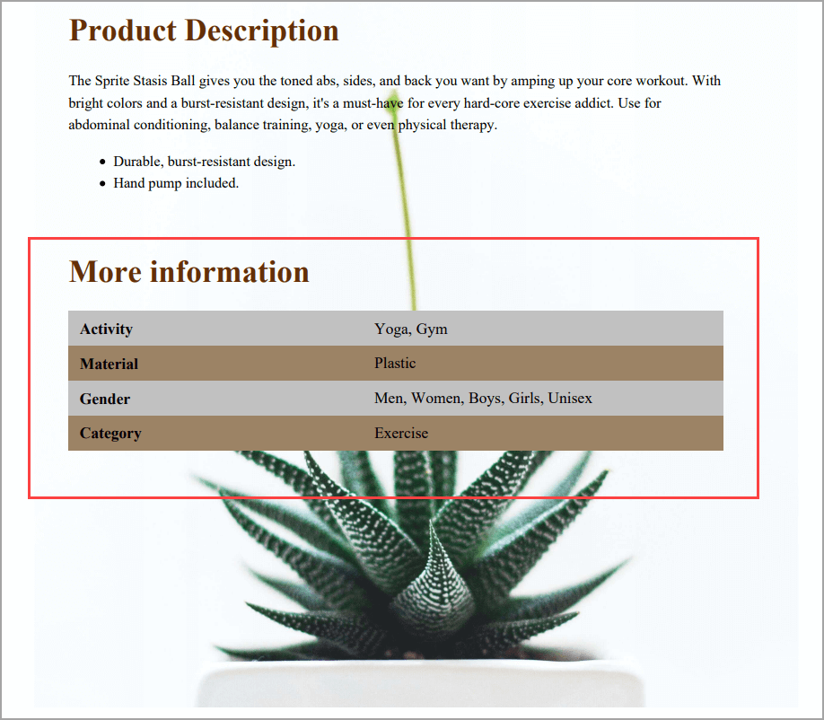 Product description  in Magento Product Page PDF Builder