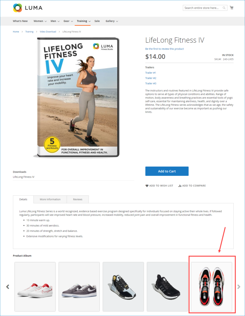 place photo album on the product page